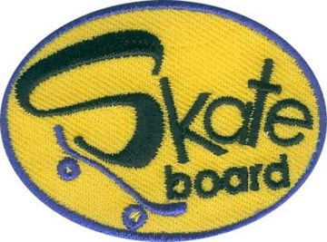 Нашивка Skateboard - Скейтборд (жёлтый)