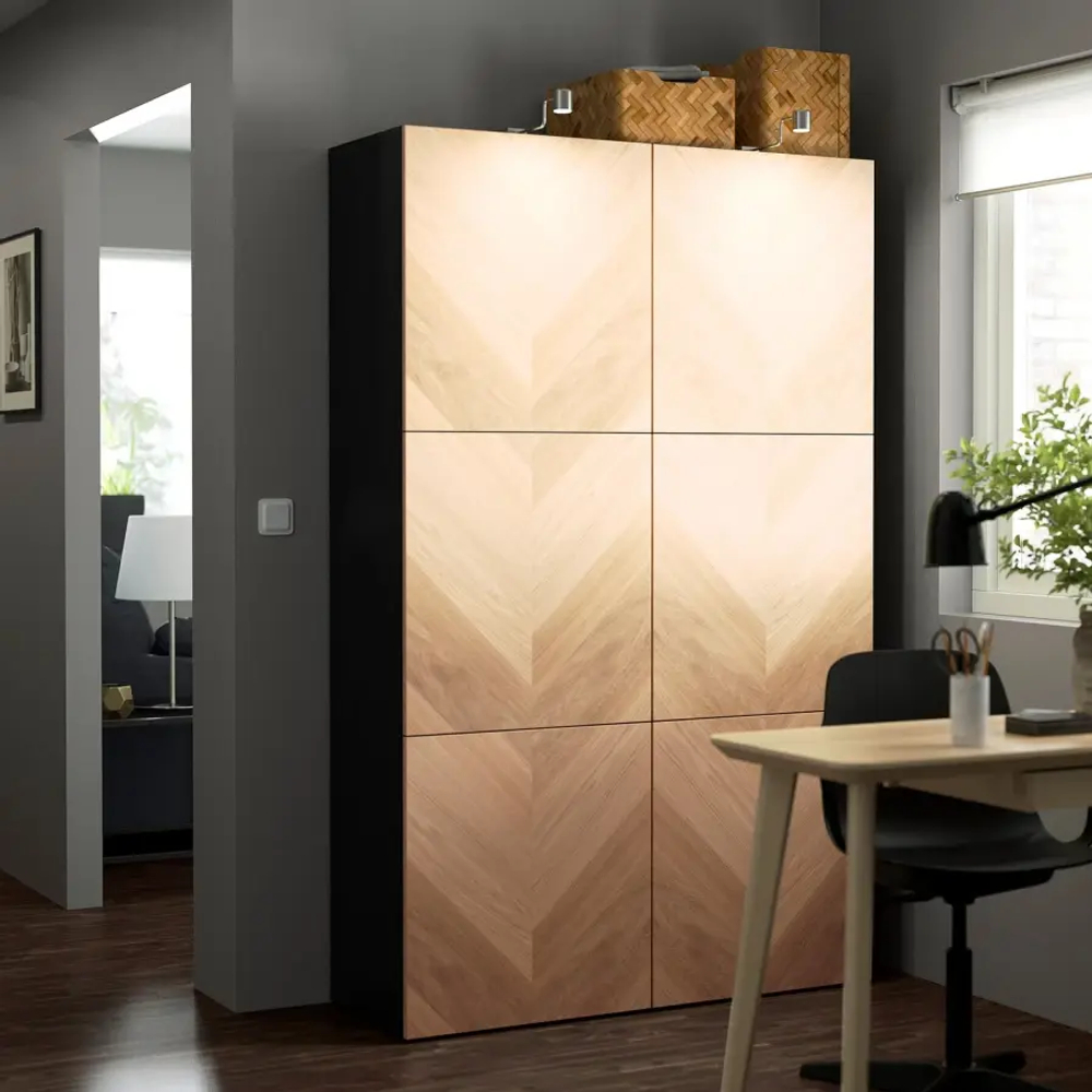 Комбинация для хранения - IKEA BESTÅ/BESTA/БЕСТА/БЕСТО ИКЕА, 120x42x193 см, коричневый,