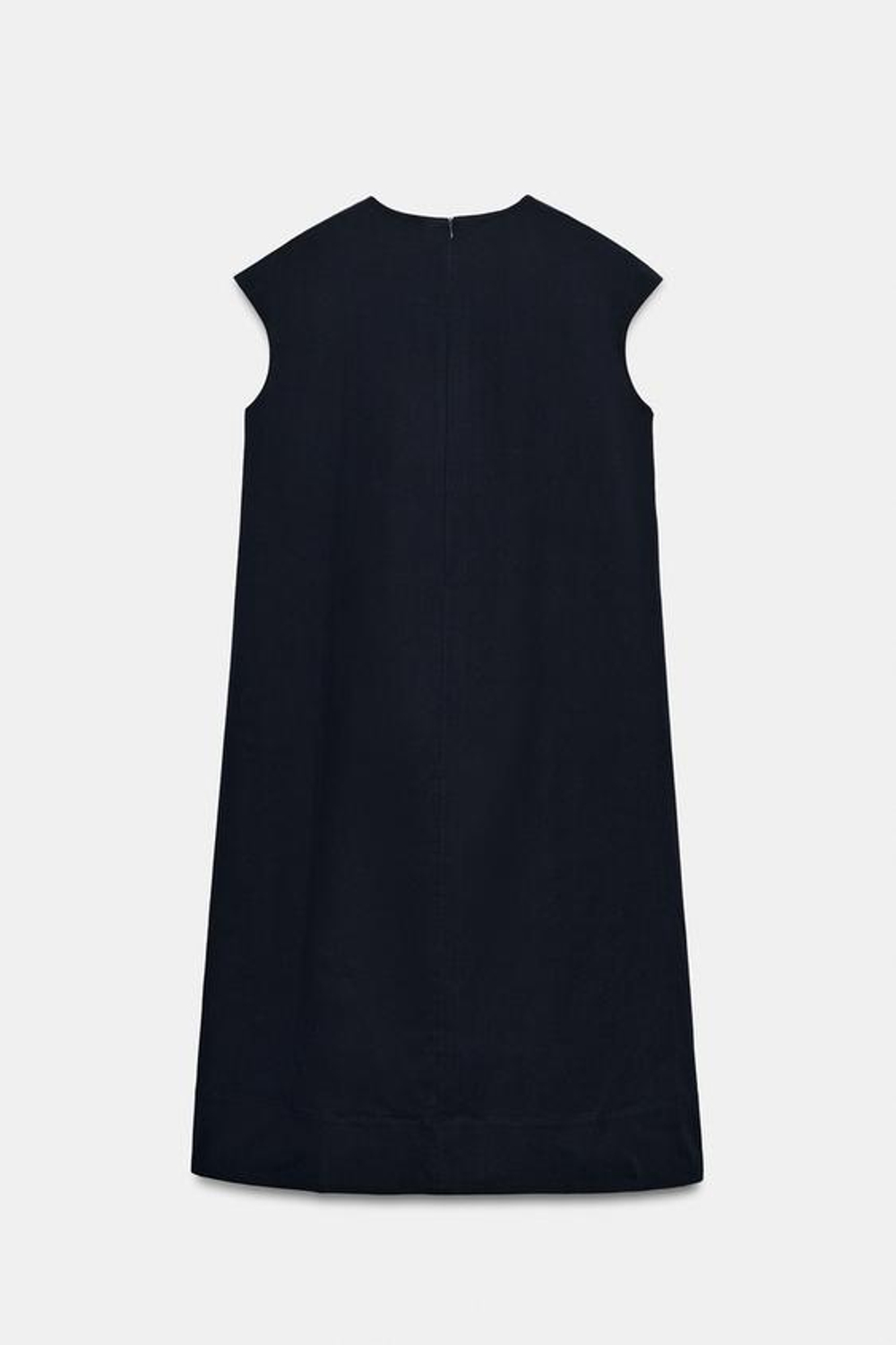 ZARA ПЛАТЬЕ МИДИ ИЗ ПОПЛИНА — ZW COLLECTION, МОРСКОЙ СИНИЙ