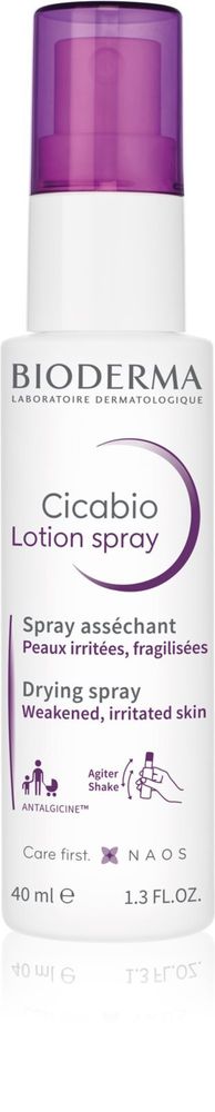 Bioderma осушающий и успокаивающий спрей для раздраженной кожи Cicabio Lotion Spray