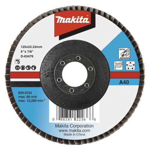 Диск лепестковый Makita 180x22мм К40 для ровной поверхности   D-27333