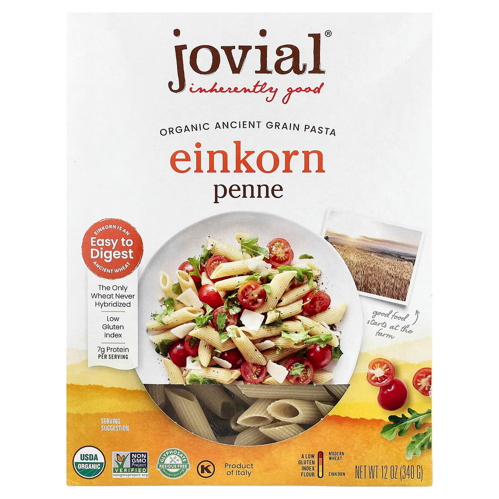 Jovial, органическая паста из древних злаков, эинкорн и перья, 340 г (12 унций)
