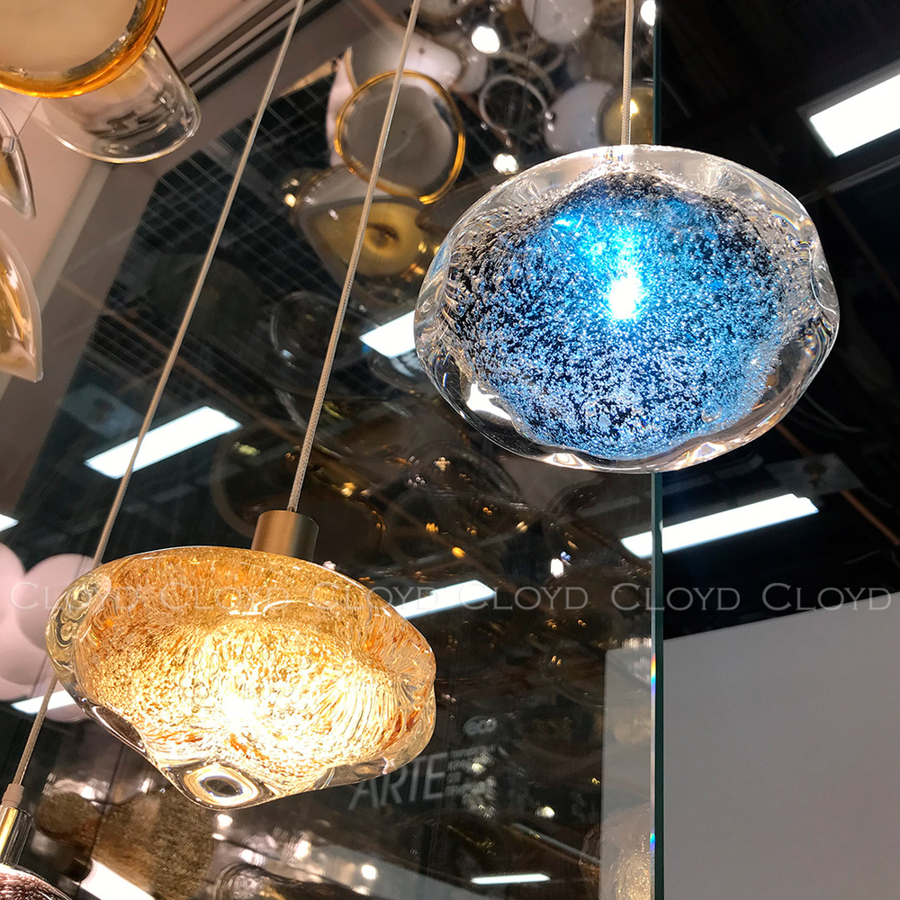 Подвесной светильник Cloyd VOCAL P1 / Ø15 см - латунь - янтарн. стекло (арт.12601)