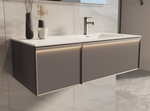 База под раковину Elise 1200 подвесная, правая, 2 выкатных ящика soft close, серый матовый