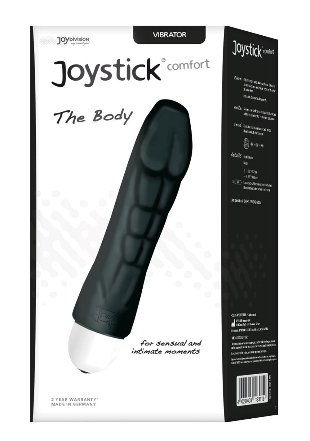 Чёрный вибратор Joystick The Body Comfort - 17 см. (Цвет: черный)
