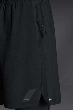 ZARA СПОРТИВНЫЕ ШОРТЫ 2-В-1, ЧЕРНЫЙ