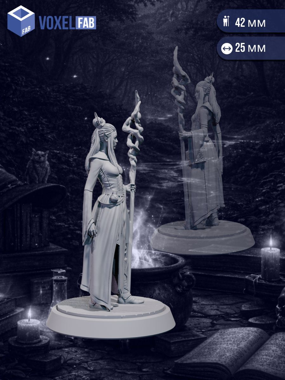 Эльф Жрица Звёздной Сферы миниатюры для настольных игр РНИ,