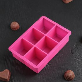 Форма для льда и шоколада Кубик, 16,5х11,5 см, 6 ячеек