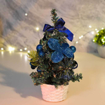 Елка настольная 20см в корзине с синими украшениями, Z-23A13N/4