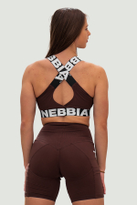Топ MEDIUM-SUPPORT CRISS CROSS SPORTS BRA ICONIC 230 Шоколадный