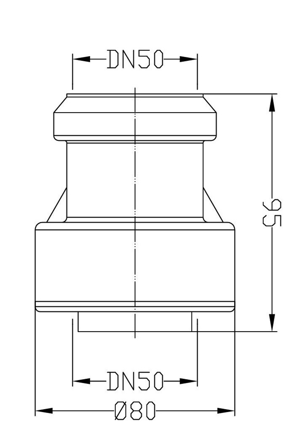 HL 9/50 Переход с ПП на чугун DN50