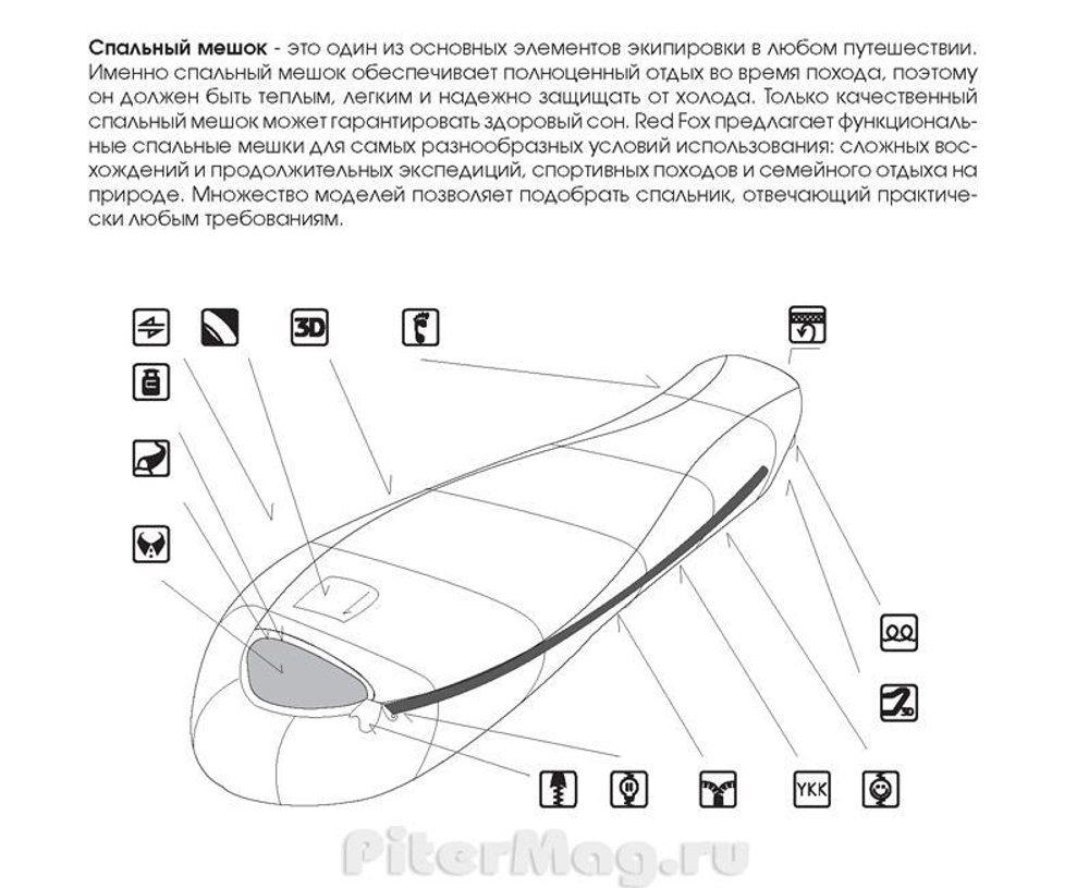 Пуховый спальник Red fox Yeti -40