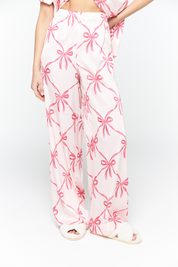 Шелковые брюки с бантами
