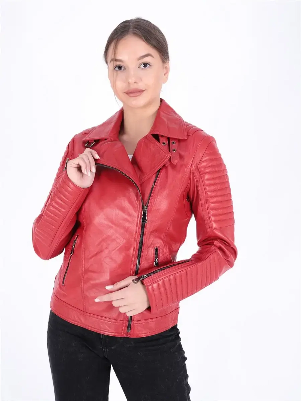 Косуха женская натуральная кожаная