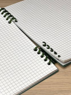 Блокнот квадратный в клетку 60л 195х210 мм т.зеленый (8808-017)