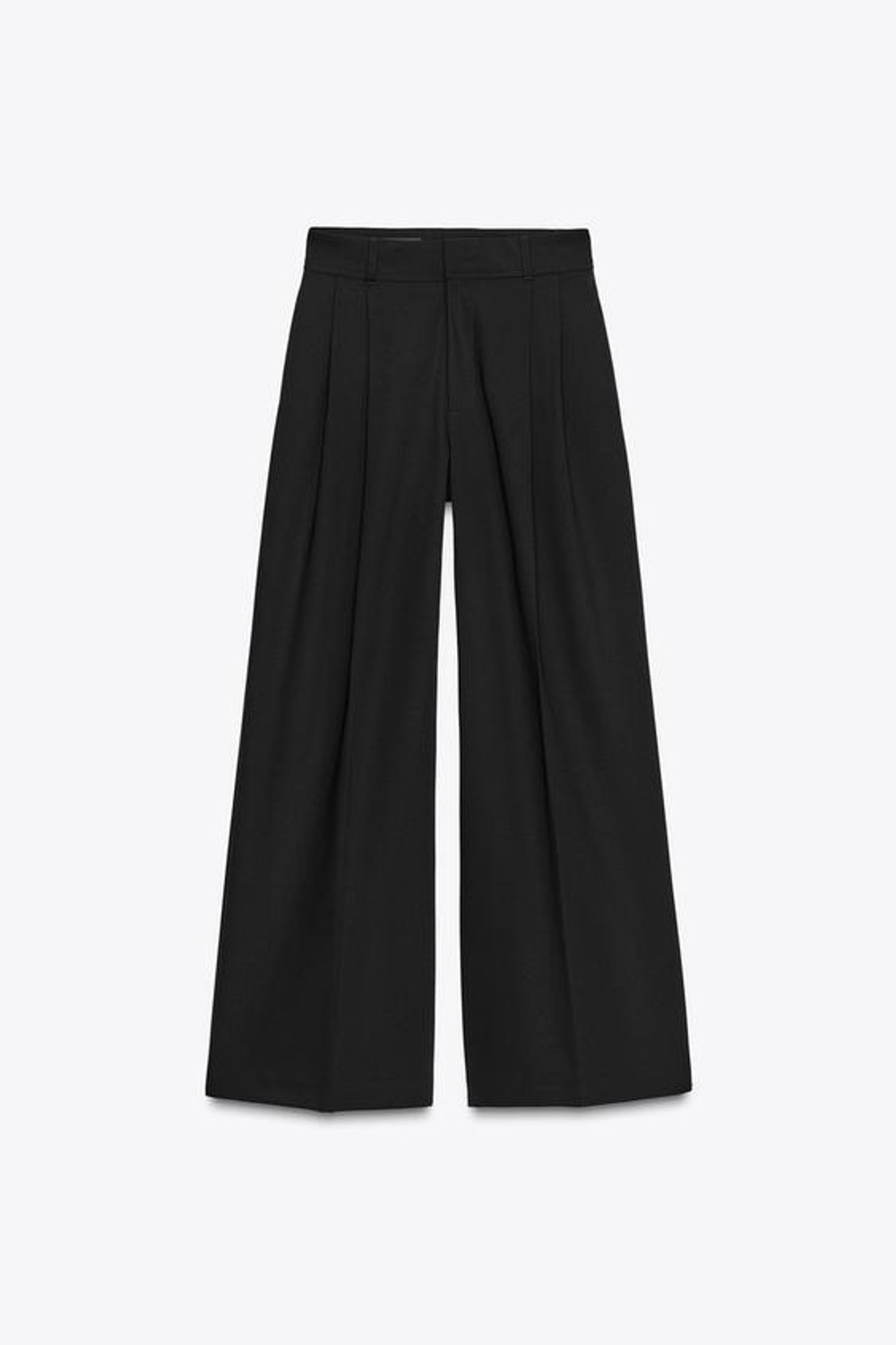 ZARA БРЮКИ С ЗАЩИПАМИ И КЛАПАНАМИ, ЧЕРНЫЙ