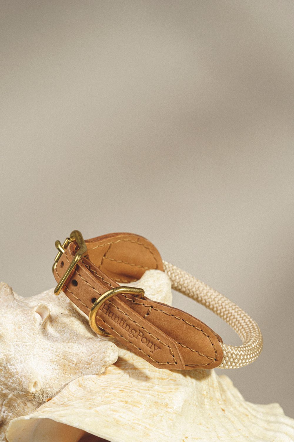 Ошейник "Пони-Макарони" Рыжий (бежевый канат)