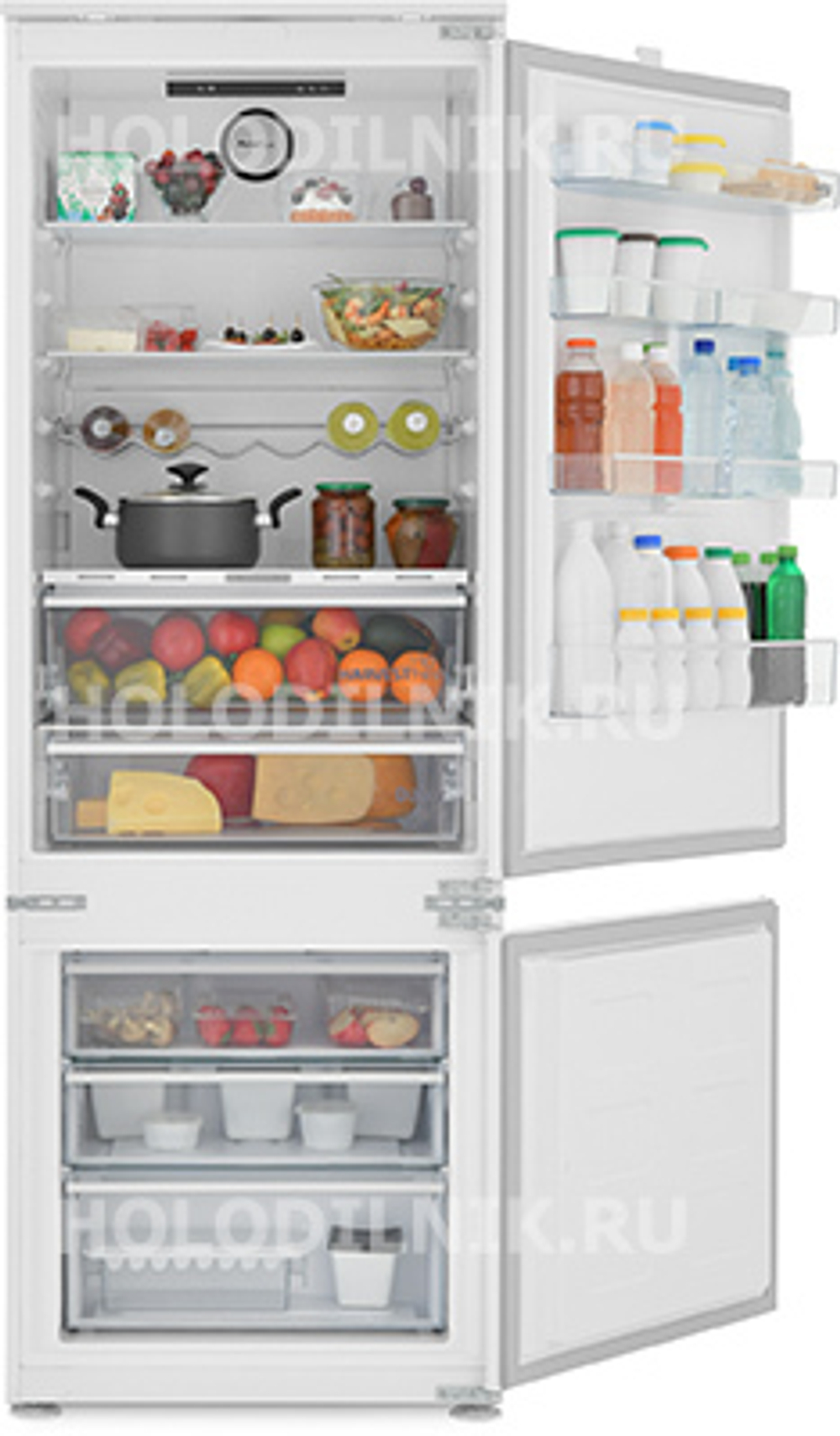 Встраиваемый двухкамерный холодильник Beko BCNE400I35ZS