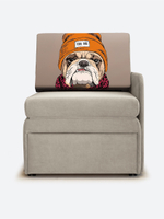 Кресло-кровать "Миник" с левым подлокотником, под правую руку, велюр Dream Beige, Бульдог