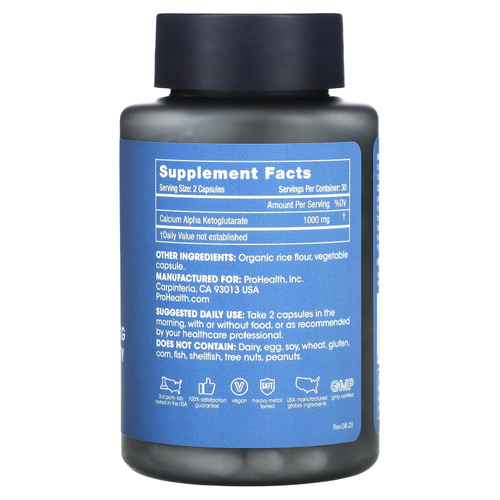 ProHealth Longevity, Calcium AKG Longevity, 60 капсул (500 мг на капсулу)