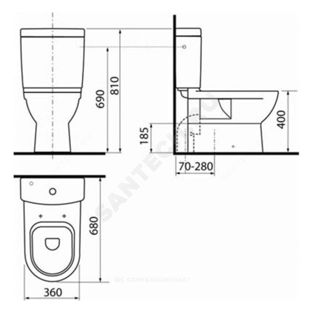 Бачок для унитаза нижний подвод арматура 2/реж слив кнопка белый Mio Dual Flush Jika 8.2771.3.000.242.1