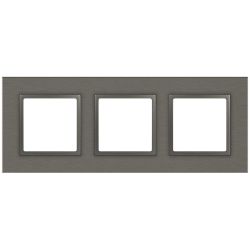 Рамка для розеток и выключателей ЭРА Elegance 14-5203-16 на 3 поста, металл, титан