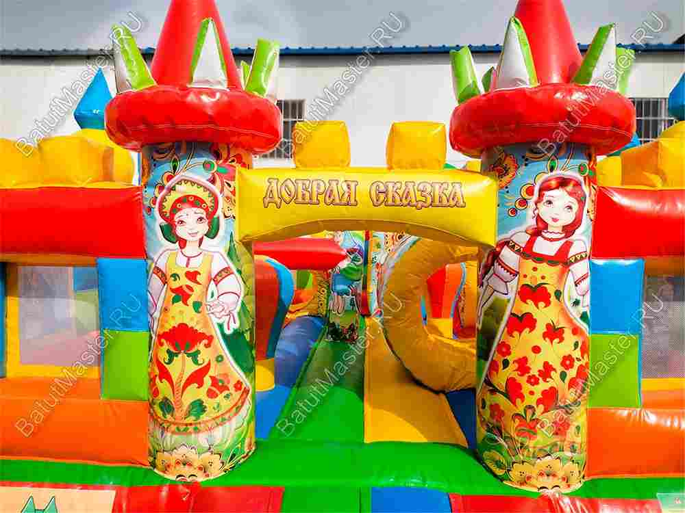 Надувной батут-горка "Русские сказки", 6x5x2.8 м