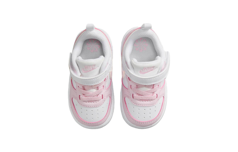 Baby Nike Court Borough Low non-slip shock absorption low-top toddler shoes white powder