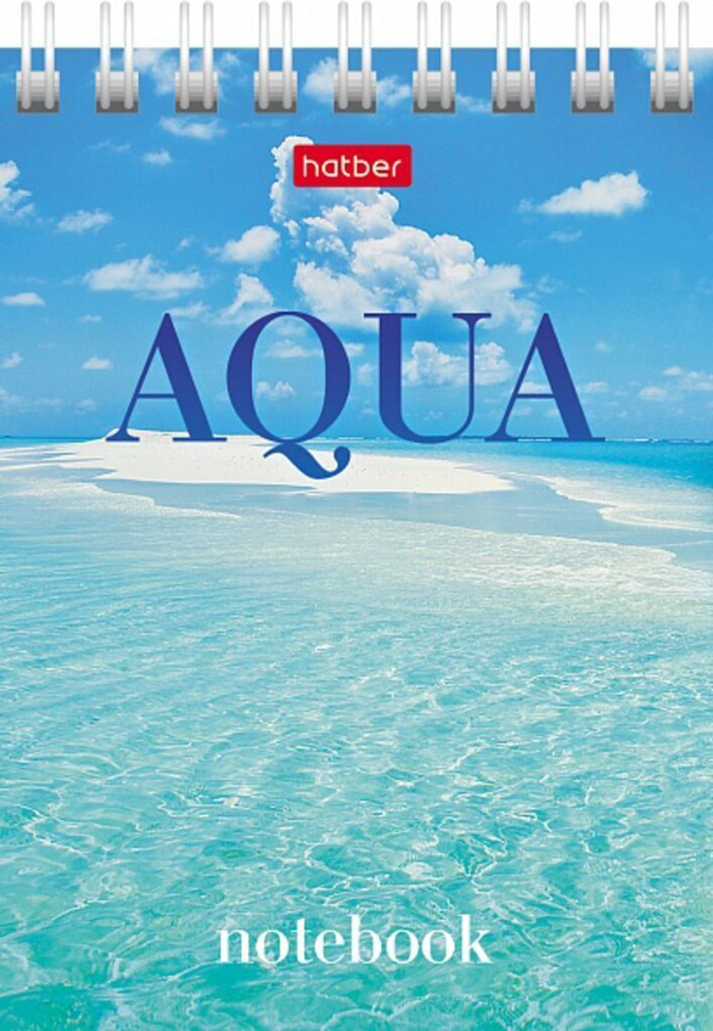 Блокнот А7 60л гребень "AQUA" клетка