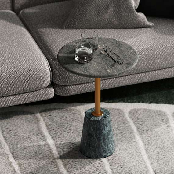 Столик кофейный Gryd, Ø40х54 см, серый мрамор