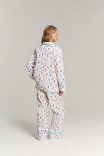 Костюм двойка из сатина с лыжниками - размер S-M