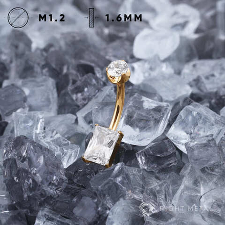 Банан Rectangle Crystal PVD Yellow