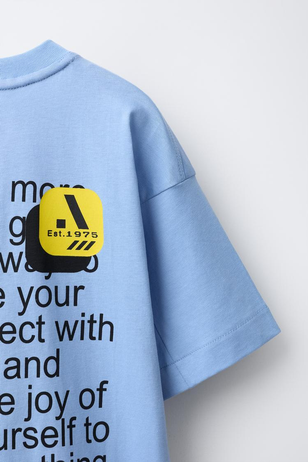 ZARA ФУТБОЛКА SPORTY С НАДПИСЬЮ, ГОЛУБОЙ