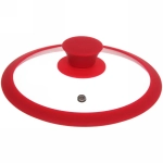 Крышка для посуды 18см красная силиконовая ручка