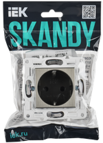 SKANDY Розетка с заземлением с защитными шторками 16А SK-R04N металл никель IEK