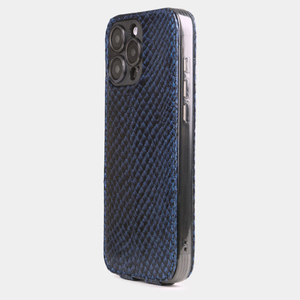 Чехол для iPhone 16 Pro Max из кожи лосося, синий градиент