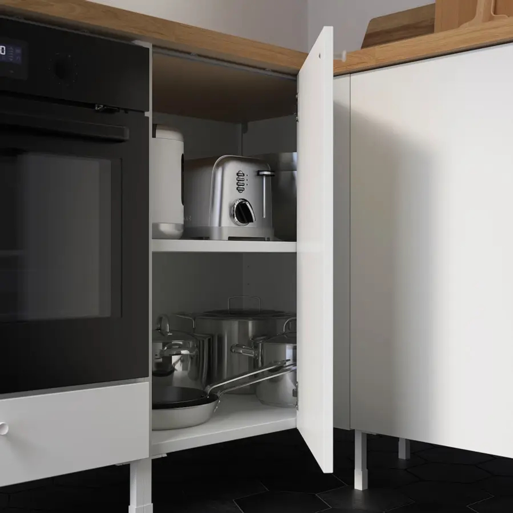 Угловой кухонный гарнитур - IKEA ENHET, 210.5х248.5х75 см, белый, ЭНХЕТ ИКЕА