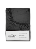 Сатиновая простынь на резинке EcoCotton 120х200 | темно-серая
