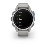 Смарт часы Garmin Descent Mk3 (43 мм) из нержавеющей стали с силиконовым туманно-серым ремешком
