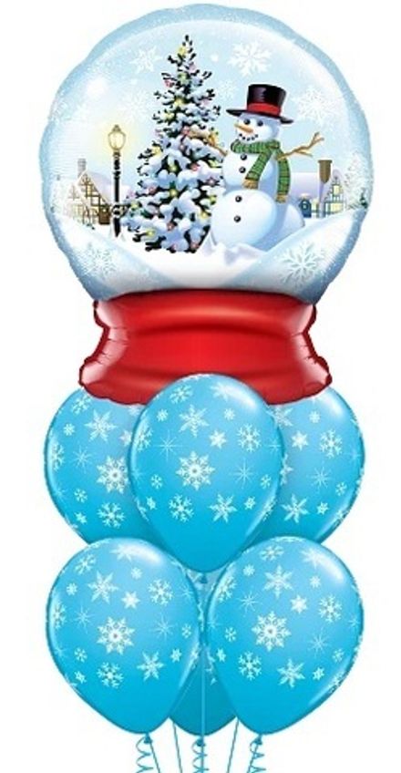 Фонтан шаров "Снежный шар на Рождество"
