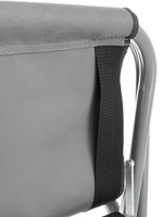 Кресло раскладное Nisus с откидывающим столиком.140кг, карман (алюм. д25) зеленый ромб/серый (N-DC-95200T-K-GG)