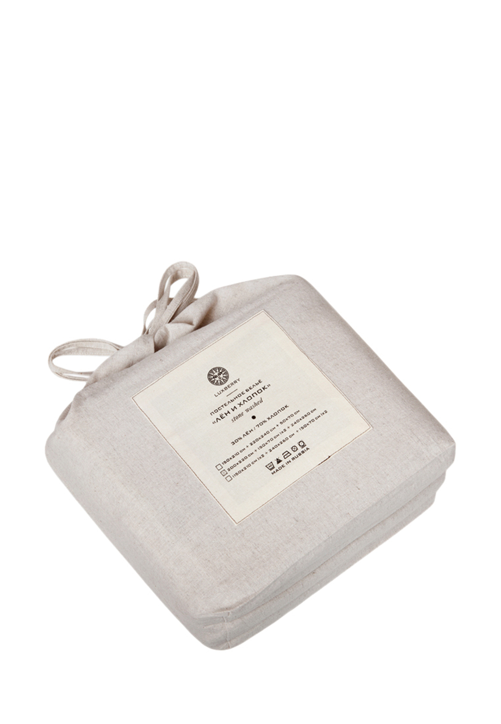 Постельное белье семейное Luxberry коллекция Лен и Хлопок бежевое