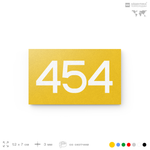 Номер на дверь 454, табличка на дверь для офиса, квартиры, кабинета, аудитории, склада, желтая 120х70 мм, Айдентика Технолоджи