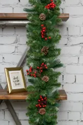 Хвойная гирлянда Очарование с декором 280 см., Леска+ПВХ, ЕлкиТорг (23045)