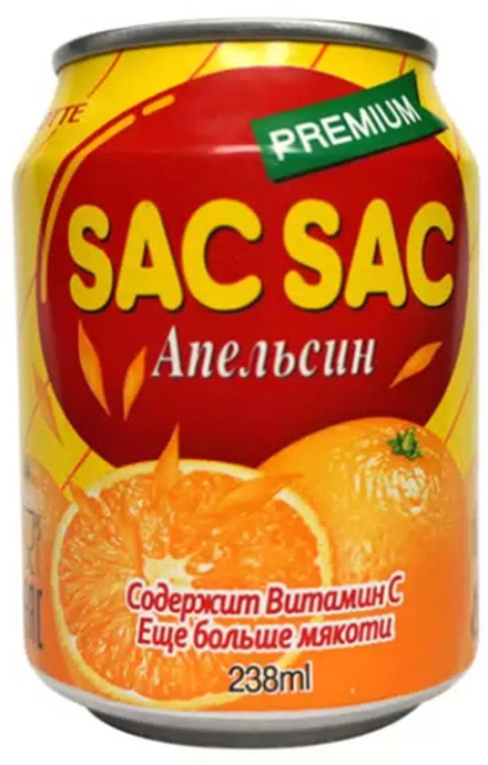 Сокосодержащий Негазированный Напиток Сак Сак Апельсин / Sac Sac Orange 0.238 - банка