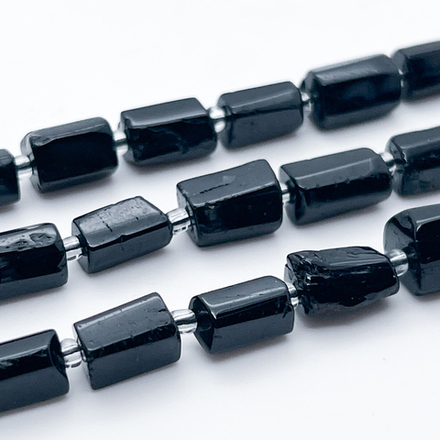 Турмалин черный (шерл), размер около 10-12*6,5-8 мм, цена за набор 7 шт