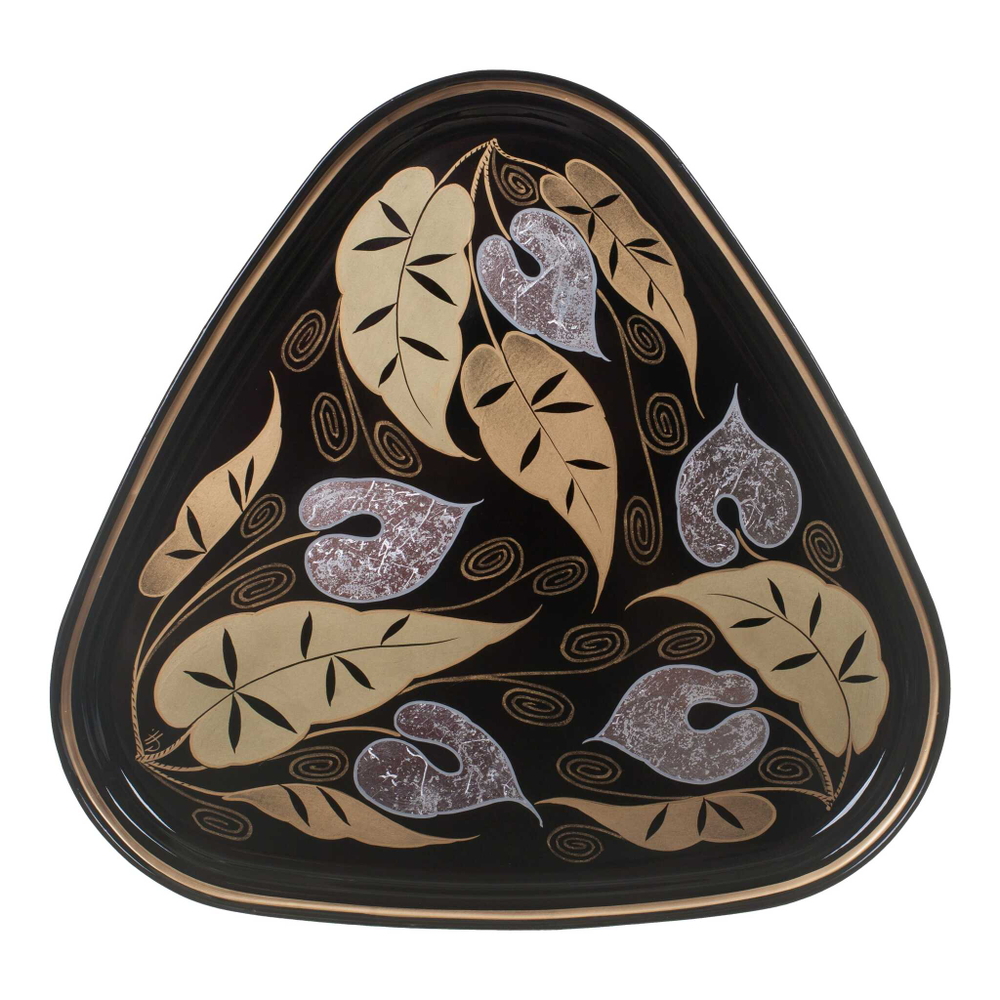 Жостовский поднос декоративный, размер 29х29 см (A8), металлический