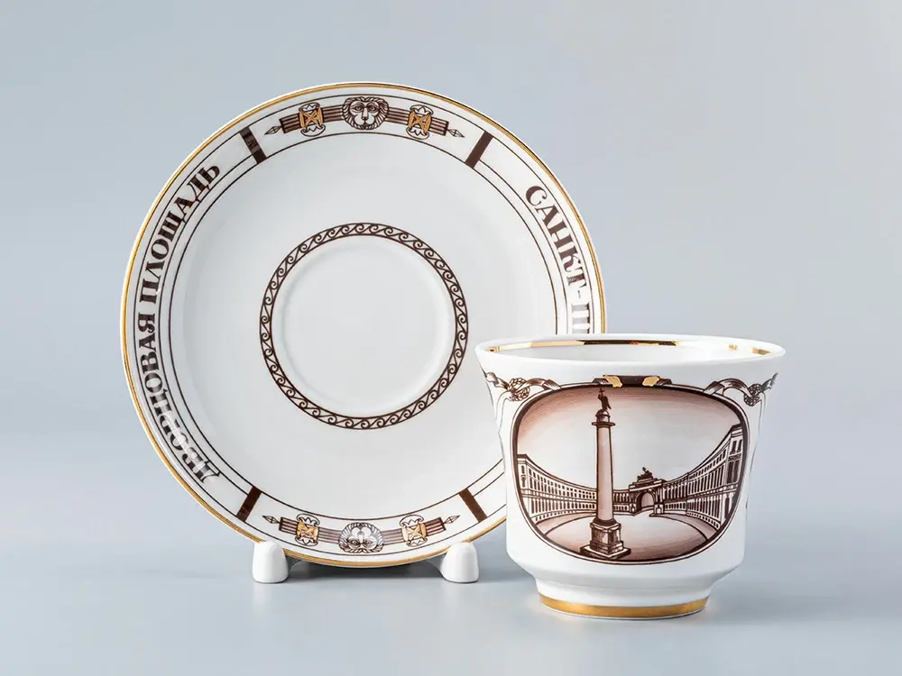 Чашка с блюдцем чайная 220 мл форма Банкетная рисунок Дворцовая площадь арт. 81.14848.00.1