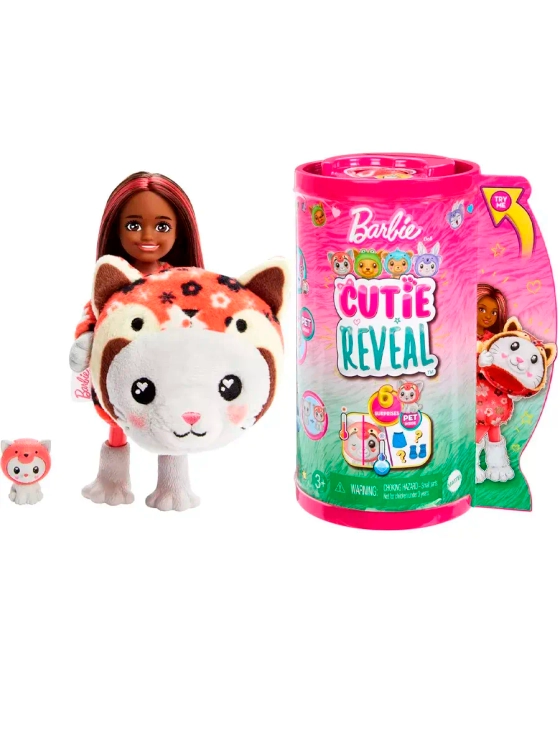 Кукла Барби Cutie Reveal Mini Котик-красная панда HRK28