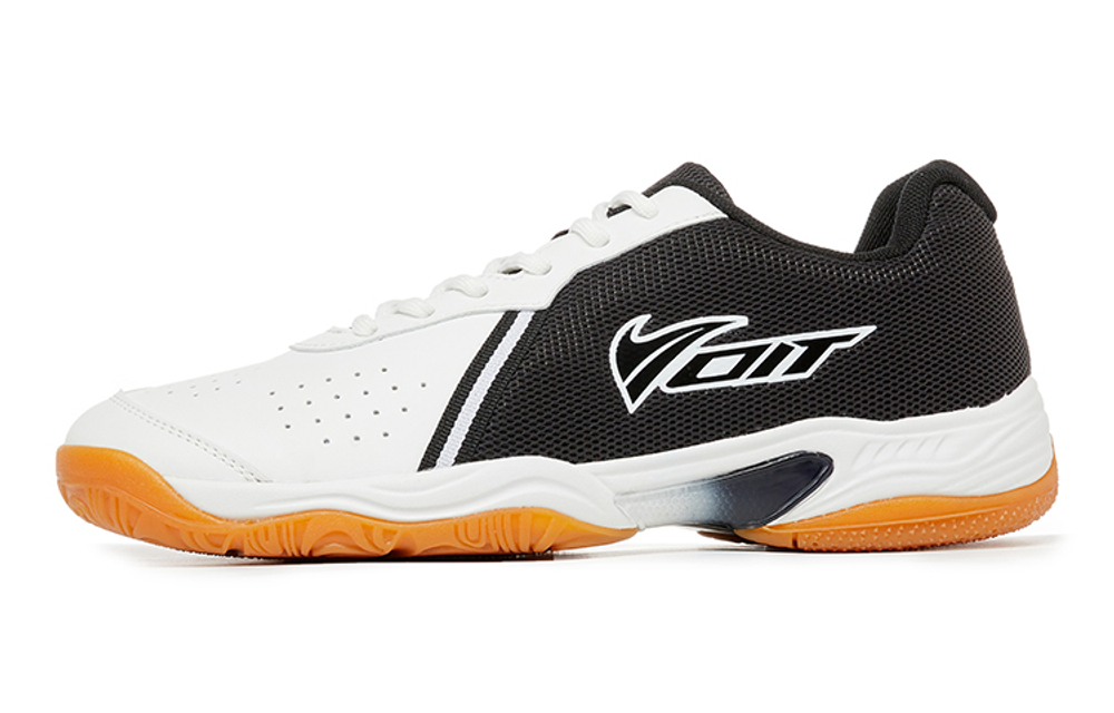 VOIT Cushioning Abrasion Resistant Breathable Low top Badminton Shoes Unisex White Black